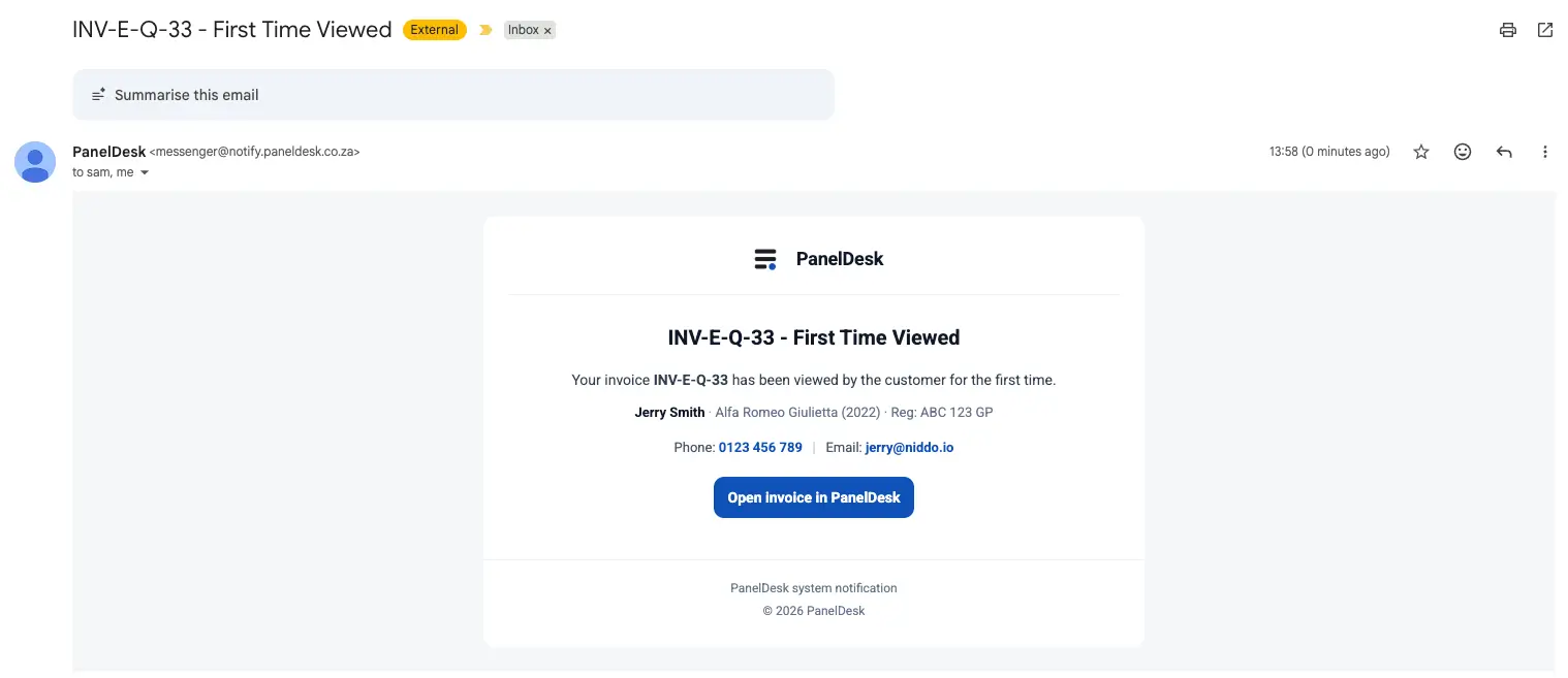 Customer engagement view screenshot