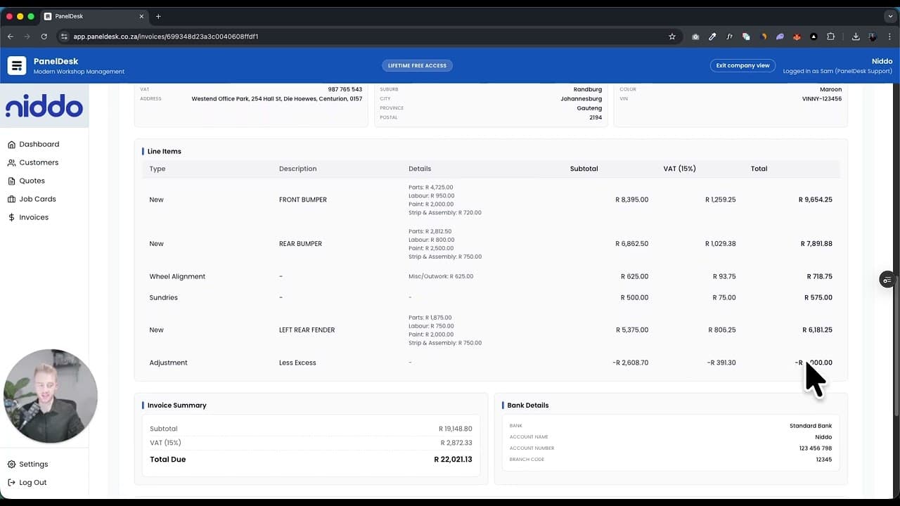 PanelDesk invoicing feature walkthrough thumbnail